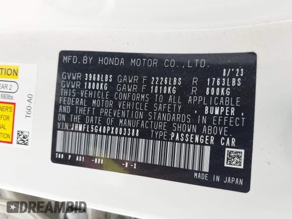 ✅ 2023 Honda Civic Type R • VIN: JHMFL5G40PX003388 • Lot: 42592377. Wystawiony na IAAI z przebiegiem 78 392 mil. Bezpłatny archiwum sprzedaży aukcyjnych z USA i szczegółowy raport historii pojazdu na DreamBid. Zdjęcie 9.