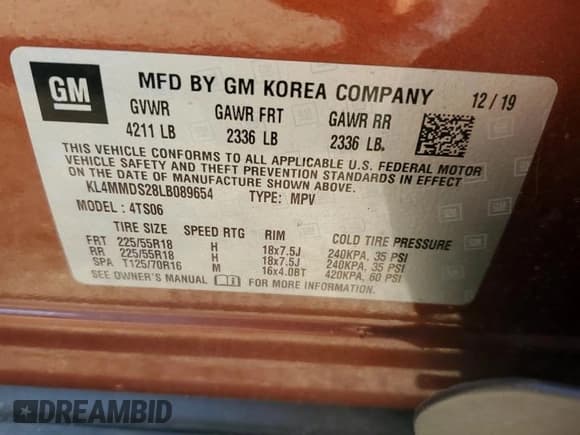 ✅ 2020 Buick Encore GX Select • VIN: KL4MMDS28LB089654 • Лот: 80640785. Опубликован ранее на Copart с пробегом 65 614 миль. Бесплатный доступ к архиву аукционных продаж из США и подробный отчёт об истории автомобиля на DreamBid. Изображение 13.