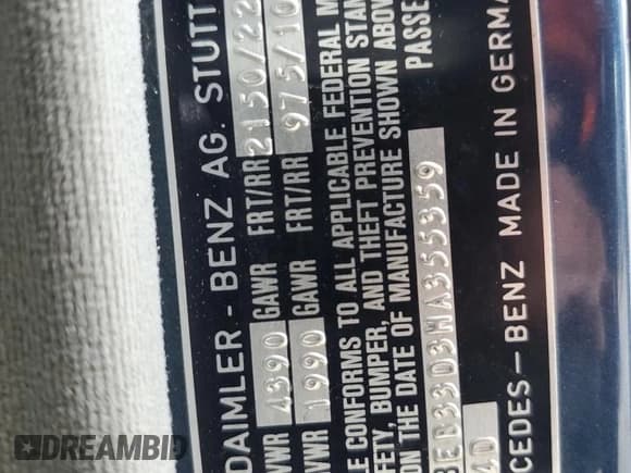 ✅ 1987 Mercedes-Benz 300 D • VIN: WDBEB33D3HA355359 • Lot: 49532285. Listed on Copart with 145,899 mi. Free auction sales archive from the USA and detailed vehicle history report at DreamBid. Image 12.