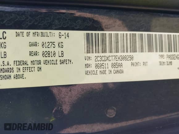 ✅ 2014 Dodge Charger RT • VIN: 2C3CDXCT7EH308290 • Lot: 42962583. Listed on IAAI with 117,378 mi. Free auction sales archive from the USA and detailed vehicle history report at DreamBid. Image 9.