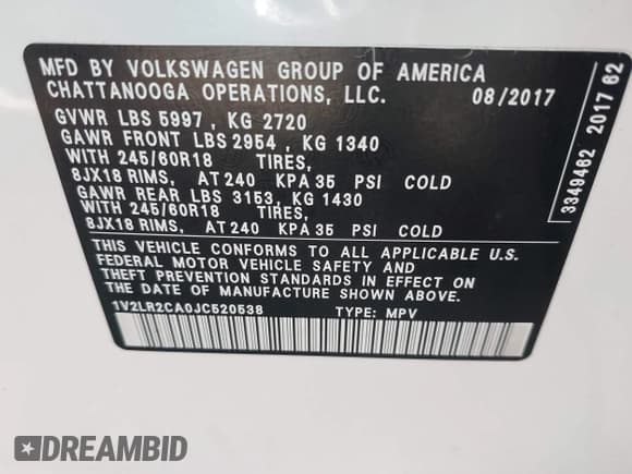 ✅ 2018 Volkswagen Atlas SE • VIN: 1V2LR2CA0JC520538 • Lot: 42862283. Wystawiony na IAAI z przebiegiem 119 258 mil. Bezpłatny archiwum sprzedaży aukcyjnych z USA i szczegółowy raport historii pojazdu na DreamBid. Zdjęcie 9.