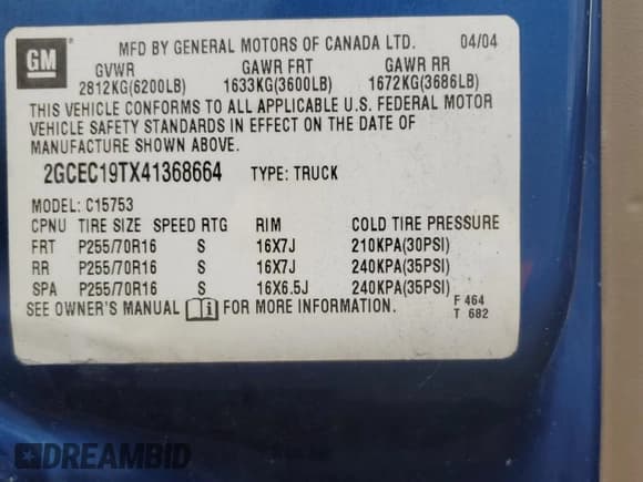 ✅ 2004 Chevrolet Silverado 1500 LS • VIN: 2GCEC19TX41368664 • Лот: 72812884. Опубликован ранее на Copart с пробегом 159 883 миль. Бесплатный доступ к архиву аукционных продаж из США и подробный отчёт об истории автомобиля на DreamBid. Изображение 12.