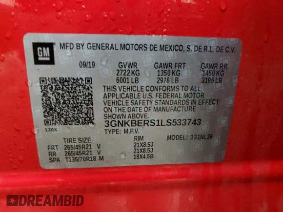 ✅ 2020 Chevrolet Blazer RS • VIN: 3GNKBERS1LS533743 • Lot: 86625155. Wystawiony na Copart z przebiegiem 58 309 mil. Bezpłatny archiwum sprzedaży aukcyjnych z USA i szczegółowy raport historii pojazdu na DreamBid. Zdjęcie 13.