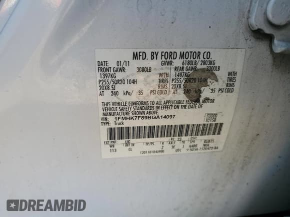 ✅ 2011 Ford Explorer Limited • VIN: 1FMHK7F89BGA14097 • Лот: 82606995. Опубликован ранее на Copart с пробегом 247 689 миль. Бесплатный доступ к архиву аукционных продаж из США и подробный отчёт об истории автомобиля на DreamBid. Изображение 12.