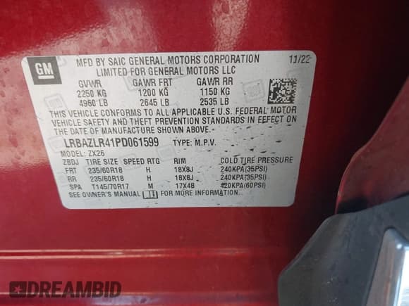 ✅ 2023 Buick Envision Preferred • VIN: LRBAZLR41PD061599 • Lot: 43199936. Wystawiony na IAAI z przebiegiem 65 608 mil. Bezpłatny archiwum sprzedaży aukcyjnych z USA i szczegółowy raport historii pojazdu na DreamBid. Zdjęcie 9.