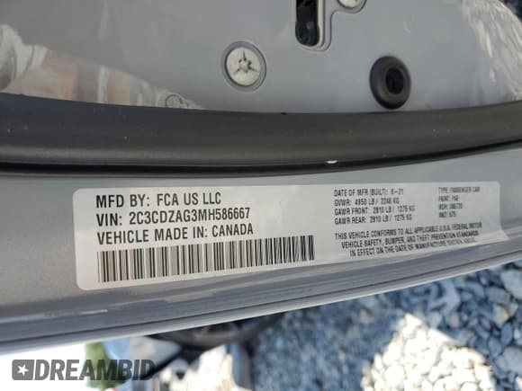 ✅ 2021 Dodge Challenger SXT • VIN: 2C3CDZAG3MH586667 • Lot: 64614374. Wystawiony na Copart z przebiegiem 53 545 mil. Bezpłatny archiwum sprzedaży aukcyjnych z USA i szczegółowy raport historii pojazdu na DreamBid. Zdjęcie 12.