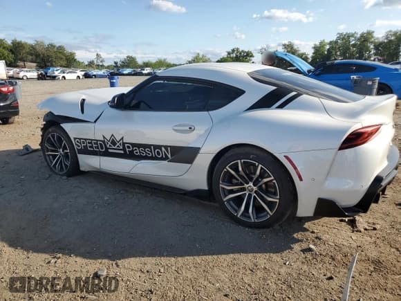 ✅ 2021 Toyota Supra 2.0 • VIN: WZ1DB2C04MW038421 • Лот: 93734195. Опубликован ранее на Copart с пробегом Не указан. Бесплатный доступ к архиву аукционных продаж из США и подробный отчёт об истории автомобиля на DreamBid. Изображение 2.