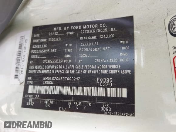 ✅ 2012 Ford Transit Connect XL • VIN: NM0LS7CN5CT093217 • Лот: 42671411. Опубликован ранее на IAAI с пробегом 202 303 миль. Бесплатный доступ к архиву аукционных продаж из США и подробный отчёт об истории автомобиля на DreamBid. Изображение 9.