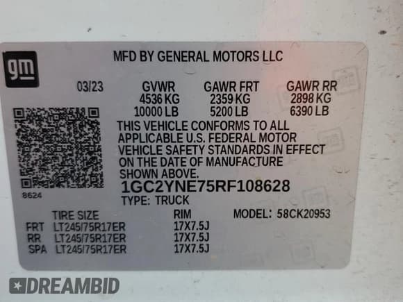✅ 2024 Chevrolet Silverado 2500HD LT • VIN: 1GC2YNE75RF108628 • Лот: 67932075. Опубликован ранее на Copart с пробегом 71 500 миль. Бесплатный доступ к архиву аукционных продаж из США и подробный отчёт об истории автомобиля на DreamBid. Изображение 12.