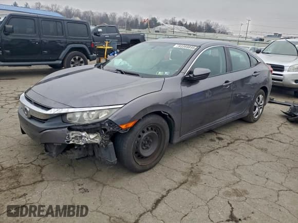 ✅ 2016 Honda Civic LX • VIN: 19XFC2F57GE220687 • Лот: 93369895. Опубликован ранее на Copart с пробегом 107 527 миль. Бесплатный доступ к архиву аукционных продаж из США и подробный отчёт об истории автомобиля на DreamBid. Изображение 1.