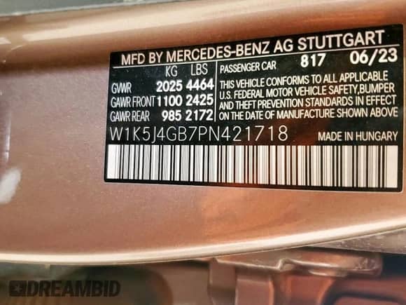 2023 Mercedes-Benz CLA 250 with VIN W1K5J4GB7PN421718, listed as a Copart auction lot 60920855 with 22,263 mi miles and Clean title. Bid and sale history available at DreamBid. Image 12.