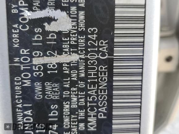 ✅ 2017 Hyundai Accent SE • VIN: KMHCT5AE1HU301243 • Lot: 77273074. Listed on Copart with 137,290 mi. Free auction sales archive from the USA and detailed vehicle history report at DreamBid. Image 12.