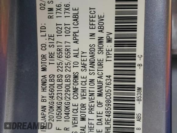 ✅ 2008 Honda CR-V EX • VIN: JHLRE48598C057634 • Lot: 92536965. Wystawiony na Copart z przebiegiem 225 718 mil. Bezpłatny archiwum sprzedaży aukcyjnych z USA i szczegółowy raport historii pojazdu na DreamBid. Zdjęcie 14.