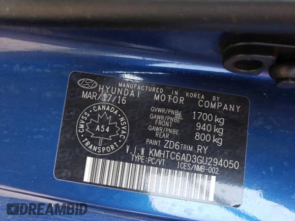 ✅ 2016 Hyundai Veloster • VIN: KMHTC6AD3GU294050 • Lot: 56909725. Wystawiony na Copart z przebiegiem Nie podano. Bezpłatny archiwum sprzedaży aukcyjnych z USA i szczegółowy raport historii pojazdu na DreamBid. Zdjęcie 13.