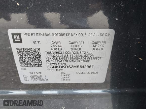 ✅ 2021 Chevrolet Blazer RS • VIN: 3GNKBKRS2MS542967 • Lot: 42617417. Wystawiony na IAAI z przebiegiem 48 571 mil. Bezpłatny archiwum sprzedaży aukcyjnych z USA i szczegółowy raport historii pojazdu na DreamBid. Zdjęcie 9.