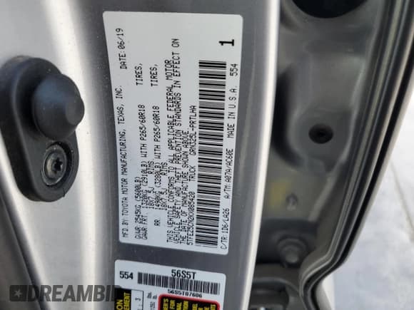 ✅ 2019 Toyota Tacoma Limited • VIN: 5TFEZ5CN2KX085420 • Лот: 50720205. Опубликован ранее на Copart с пробегом 22 138 миль. Бесплатный доступ к архиву аукционных продаж из США и подробный отчёт об истории автомобиля на DreamBid. Изображение 12.