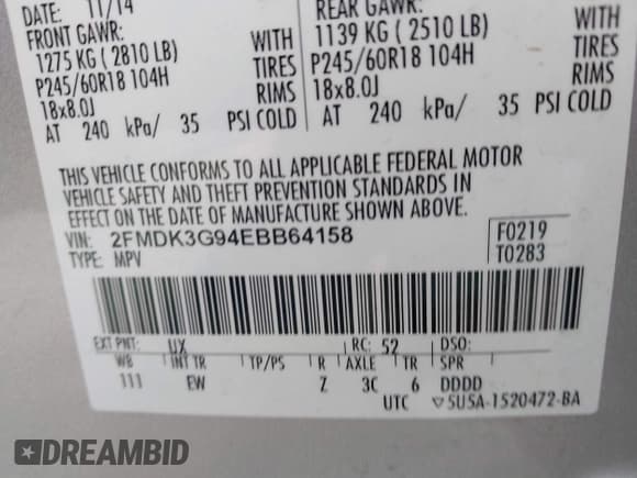 ✅ 2014 Ford Edge SE • VIN: 2FMDK3G94EBB64158 • Lot: 42281424. Wystawiony na IAAI z przebiegiem 146 562 mil. Bezpłatny archiwum sprzedaży aukcyjnych z USA i szczegółowy raport historii pojazdu na DreamBid. Zdjęcie 9.