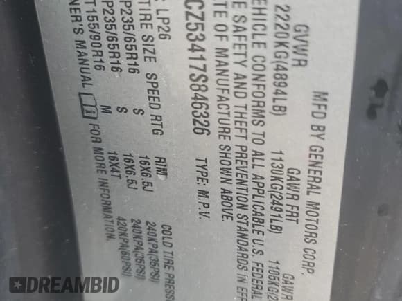 ✅ 2007 Saturn VUE V6 • VIN: 5GZCZ53417S846326 • Lot: 56464825. Wystawiony na Copart z przebiegiem 107 085 mil. Bezpłatny archiwum sprzedaży aukcyjnych z USA i szczegółowy raport historii pojazdu na DreamBid. Zdjęcie 13.