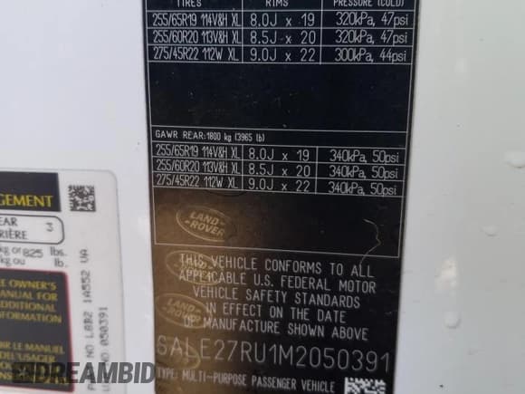 ✅ 2021 Land Rover Defender X-Dynamic SE • VIN: SALE27RU1M2050391 • Лот: 41642504. Опубликован ранее на Copart с пробегом 19 346 миль. Бесплатный доступ к архиву аукционных продаж из США и подробный отчёт об истории автомобиля на DreamBid. Изображение 13.