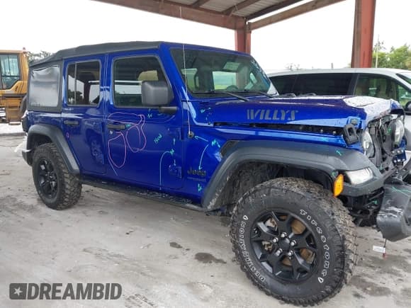 ✅ 2020 Jeep Wrangler Unlimited Sport S • VIN: 1C4HJXDN8LW261392 • Lot: 42426148. Listed on IAAI with 63,968 mi. Free auction sales archive from the USA and detailed vehicle history report at DreamBid. Image 1.