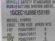 2008 Chevrolet Silverado 1500 Work Truck with VIN 1GCEC19J88E150189, listed as a IAAI auction lot 41481716 with 175,413 mi miles and . Bid and sale history available at DreamBid. Image 9.
