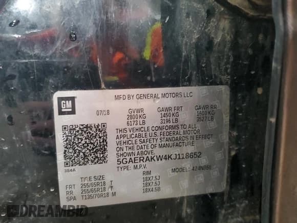 ✅ 2019 Buick Enclave Preferred • VIN: 5GAERAKW4KJ118652 • Lot: 54795555. Listed on Copart with 109,291 mi. Free auction sales archive from the USA and detailed vehicle history report at DreamBid. Image 14.