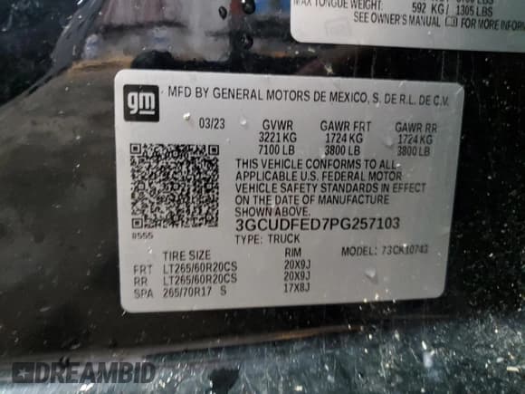 ✅ 2023 Chevrolet Silverado 1500 LT Trail Boss • VIN: 3GCUDFED7PG257103 • Lot: 92309845. Wystawiony na Copart z przebiegiem 45 393 mil. Bezpłatny archiwum sprzedaży aukcyjnych z USA i szczegółowy raport historii pojazdu na DreamBid. Zdjęcie 13.