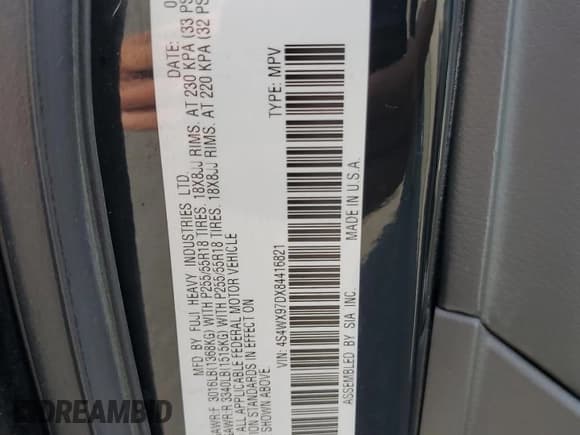 ✅ 2008 Subaru Tribeca Limited • VIN: 4S4WX97DX84416821 • Лот: 70730255. Опубликован ранее на Copart с пробегом 166 388 миль. Бесплатный доступ к архиву аукционных продаж из США и подробный отчёт об истории автомобиля на DreamBid. Изображение 13.