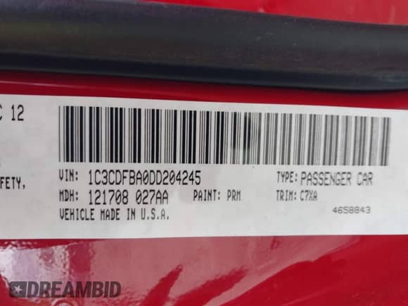 2013 Dodge Dart SXT z VIN 1C3CDFBA0DD204245, wystawiony jako IAAI lot #43514360 z przebiegiem 110 128 mil mil oraz . Historia ofert i sprzedaży dostępna na DreamBid. Obrazek 9.