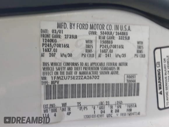 ✅ 2002 Ford Explorer • VIN: 1FMZU75E22ZA26702 • Лот: 43023753. Опубликован ранее на IAAI с пробегом 299 559 миль. Бесплатный доступ к архиву аукционных продаж из США и подробный отчёт об истории автомобиля на DreamBid. Изображение 9.