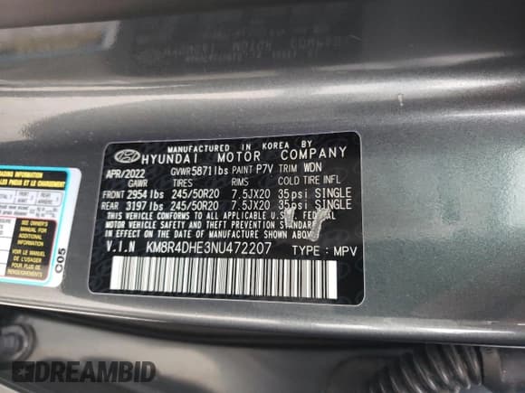 ✅ 2022 Hyundai Palisade SEL • VIN: KM8R4DHE3NU472207 • Лот: 86231294. Опубликован ранее на Copart с пробегом 62 666 миль. Бесплатный доступ к архиву аукционных продаж из США и подробный отчёт об истории автомобиля на DreamBid. Изображение 13.