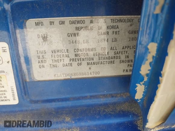 ✅ 2009 Chevrolet Aveo 1LT • VIN: KL1TD66E69B614700 • Lot: 42409872. Wystawiony na IAAI z przebiegiem 57 202 mil. Bezpłatny archiwum sprzedaży aukcyjnych z USA i szczegółowy raport historii pojazdu na DreamBid. Zdjęcie 9.