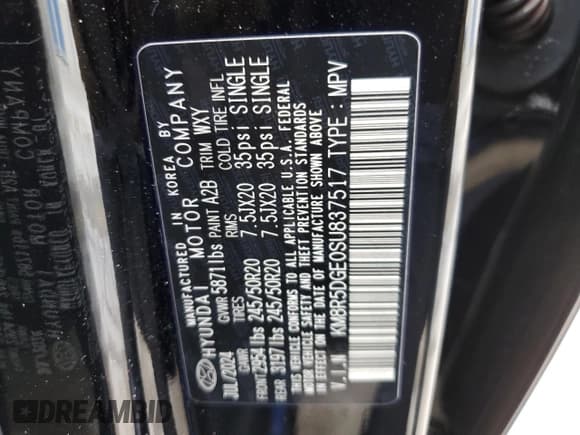 ✅ 2025 Hyundai Palisade Limited • VIN: KM8R5DGE0SU837517 • Лот: 87393664. Опубликован ранее на Copart с пробегом 1 225 миль. Бесплатный доступ к архиву аукционных продаж из США и подробный отчёт об истории автомобиля на DreamBid. Изображение 14.