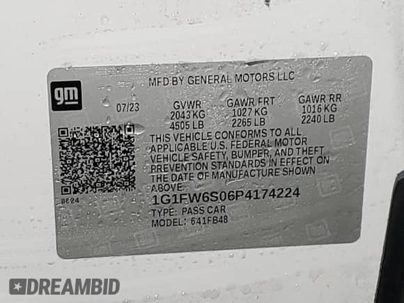 2023 Chevrolet Bolt EV 1LT с VIN 1G1FW6S06P4174224, выставлен на аукционе Copart как лот 78882703 с пробегом 6 559 миль миль и . История ставок и продаж доступна на DreamBid. Изображение 12.