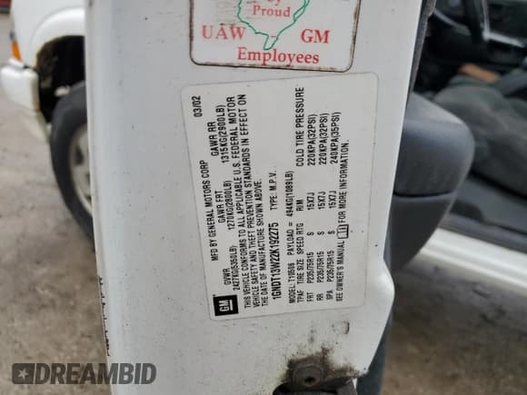 ✅ 2002 Chevrolet Blazer LS • VIN: 1GNDT13W22K192275 • Lot: 47269855. Wystawiony na Copart z przebiegiem 99 391 mil. Bezpłatny archiwum sprzedaży aukcyjnych z USA i szczegółowy raport historii pojazdu na DreamBid. Zdjęcie 14.
