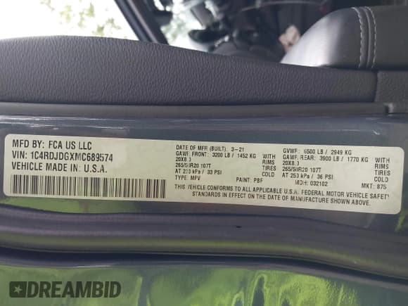 ✅ 2021 Dodge Durango GT Plus • VIN: 1C4RDJDGXMC689574 • Lot: 42700091. Wystawiony na IAAI z przebiegiem 90 782 mil. Bezpłatny archiwum sprzedaży aukcyjnych z USA i szczegółowy raport historii pojazdu na DreamBid. Zdjęcie 9.