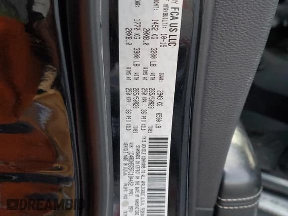 ✅ 2015 Dodge Durango Citadel • VIN: 1C4RDHEG5FC194452 • Lot: 89219025. Listed on Copart with 146,923 mi. Free auction sales archive from the USA and detailed vehicle history report at DreamBid. Image 14.