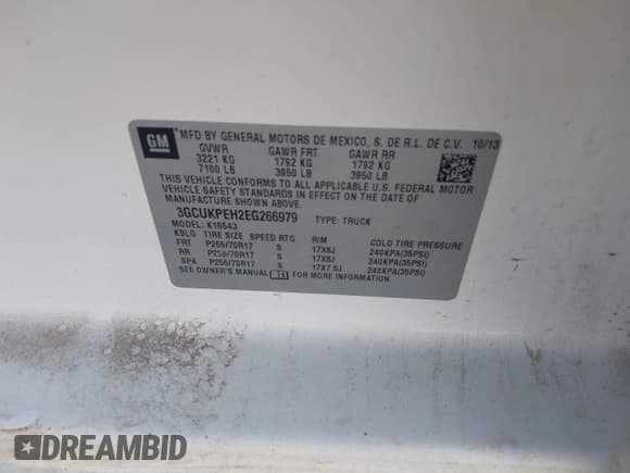 ✅ 2014 Chevrolet Silverado 1500 Work Truck • VIN: 3GCUKPEH2EG266979 • Лот: 42255581. Опубликован ранее на IAAI с пробегом 144 799 миль. Бесплатный доступ к архиву аукционных продаж из США и подробный отчёт об истории автомобиля на DreamBid. Изображение 9.