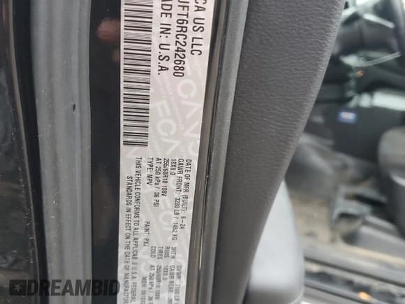 ✅ 2024 Dodge Durango Pursuit • VIN: 1C4SDJFT6RC242680 • Lot: 92052825. Wystawiony na Copart z przebiegiem 16 791 mil. Bezpłatny archiwum sprzedaży aukcyjnych z USA i szczegółowy raport historii pojazdu na DreamBid. Zdjęcie 13.