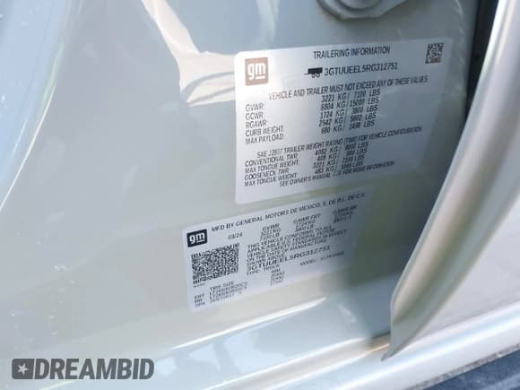 ✅ 2024 GMC Sierra 1500 AT4 • VIN: 3GTUUEEL5RG312751 • Лот: 41732847. Опубликован ранее на IAAI с пробегом 14 340 миль. Бесплатный доступ к архиву аукционных продаж из США и подробный отчёт об истории автомобиля на DreamBid. Изображение 9.