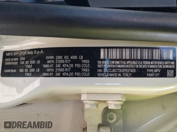 ✅ 2016 Jeep Renegade Trailhawk • VIN: ZACCJBCTXGPE07405 • Lot: 43590770. Listed on IAAI with 112,381 mi. Free auction sales archive from the USA and detailed vehicle history report at DreamBid. Image 9.