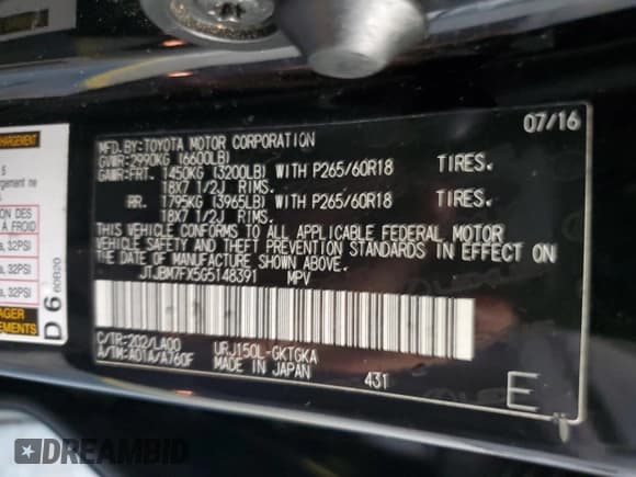 ✅ 2016 Lexus GX 460 • VIN: JTJBM7FX5G5148391 • Lot: 81753425. Wystawiony na Copart z przebiegiem 146 828 mil. Bezpłatny archiwum sprzedaży aukcyjnych z USA i szczegółowy raport historii pojazdu na DreamBid. Zdjęcie 13.