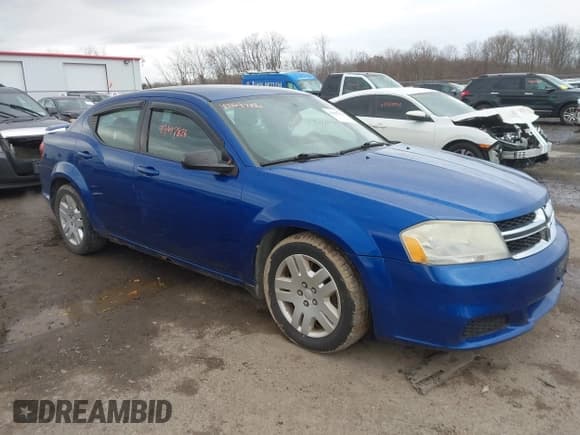 ✅ 2013 Dodge Avenger SE • VIN: 1C3CDZABXDN731005 • Lot: 43697826. Listed on IAAI with 147,191 mi. Free auction sales archive from the USA and detailed vehicle history report at DreamBid. Image 1.