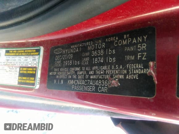 ✅ 2010 Hyundai Accent GLS • VIN: KMHCN4AC7AU483622 • Lot: 43490386. Wystawiony na IAAI z przebiegiem 213 844 mil. Bezpłatny archiwum sprzedaży aukcyjnych z USA i szczegółowy raport historii pojazdu na DreamBid. Zdjęcie 9.