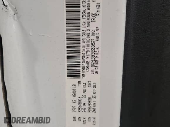 2008 Dodge Dakota Bighorn/Lonestar with VIN 1D7HE38K88S590577, listed as a Copart auction lot 73517754 with 128,163 mi miles and Salvage title. Bid and sale history available at DreamBid. Image 12.