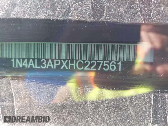 ✅ 2017 Nissan Altima S • VIN: 1N4AL3APXHC227561 • Lot: 43673023. Listed on IAAI with 195,271 mi. Free auction sales archive from the USA and detailed vehicle history report at DreamBid. Image 12.