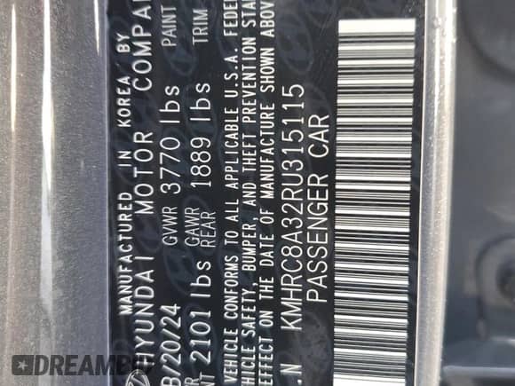 2024 Hyundai Venue SEL с VIN KMHRC8A32RU315115, выставлен на аукционе Copart как лот 74129064 с пробегом Не указан миль и На запчасти • Non repairable. История ставок и продаж доступна на DreamBid. Изображение 14.