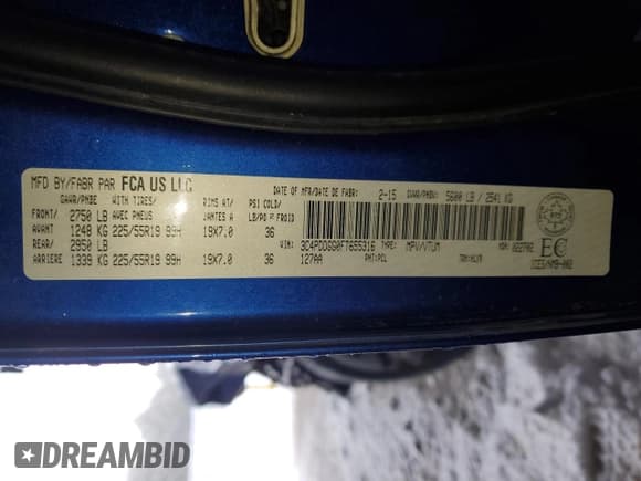 ✅ 2015 Dodge Journey Crossroad • VIN: 3C4PDDGG0FT655316 • Lot: 88563295. Listed on Copart with 116,124 mi. Free auction sales archive from the USA and detailed vehicle history report at DreamBid. Image 13.