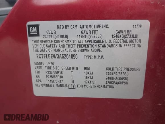 ✅ 2010 GMC Terrain SLE-2 • VIN: 2CTFLEEW3A6261096 • Lot: 42414041. Wystawiony na IAAI z przebiegiem 129 258 mil. Bezpłatny archiwum sprzedaży aukcyjnych z USA i szczegółowy raport historii pojazdu na DreamBid. Zdjęcie 9.