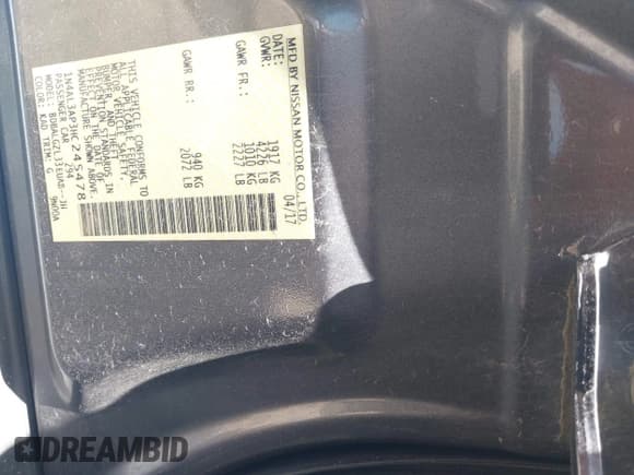 ✅ 2017 Nissan Altima SL • VIN: 1N4AL3AP3HC245478 • Lot: 42654204. Wystawiony na IAAI z przebiegiem 177 765 mil. Bezpłatny archiwum sprzedaży aukcyjnych z USA i szczegółowy raport historii pojazdu na DreamBid. Zdjęcie 9.